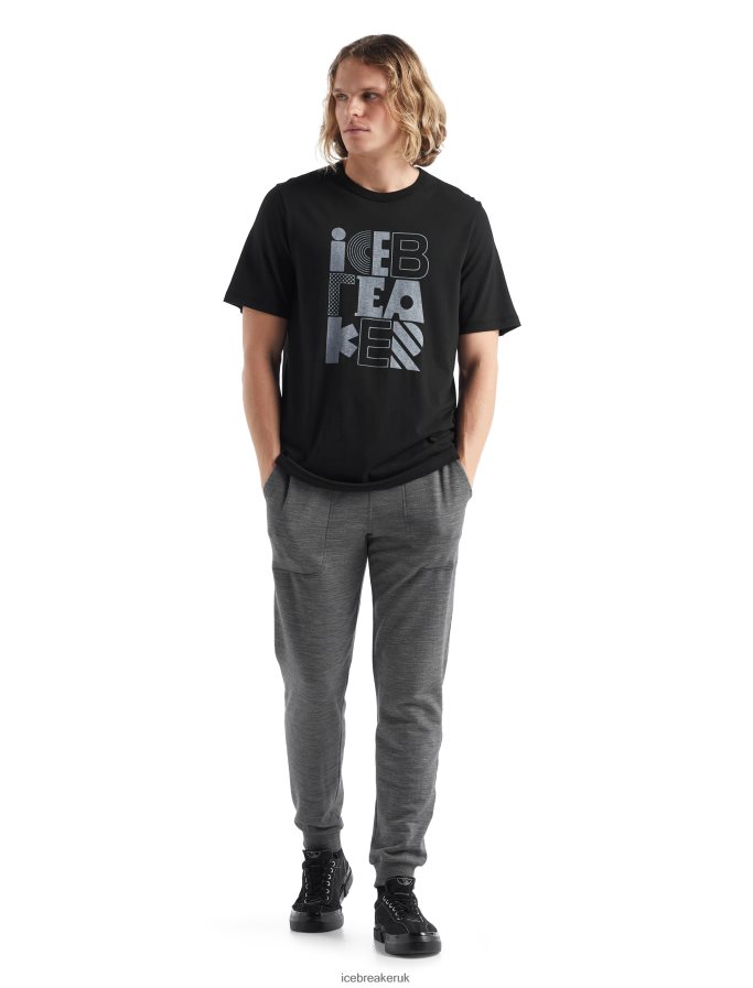 Icebreaker Men Merino Central Short Sleeve T-Shirt Stack Z04NXR485 Clothing Black - Image 3