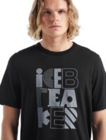Icebreaker Men Merino Central Short Sleeve T-Shirt Stack Z04NXR485 Clothing Black - Image 4