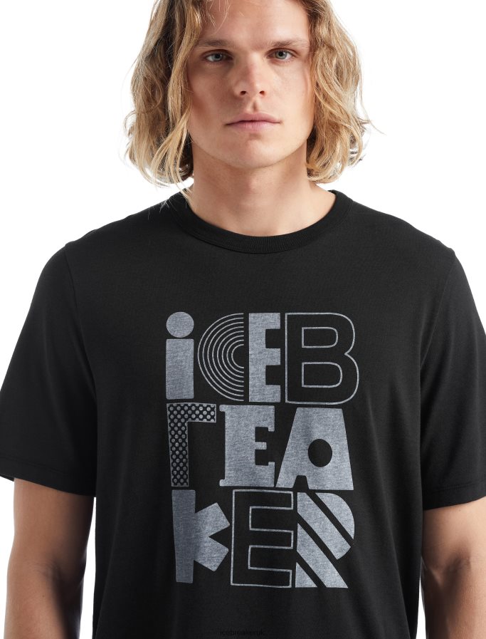 Icebreaker Men Merino Central Short Sleeve T-Shirt Stack Z04NXR485 Clothing Black - Image 4