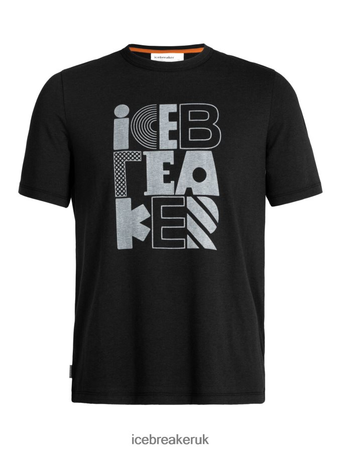 Icebreaker Men Merino Central Short Sleeve T-Shirt Stack Z04NXR485 Clothing Black - Image 5