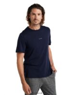 Icebreaker Men Merino Central Short Sleeve T-Shirt Z04NXR494 Clothing Midnight Navy