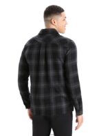 Icebreaker Men Merino Dawnder Long Sleeve Flannel Shirt Plaid Z04NXR357 Clothing Jet Heather - Image 2