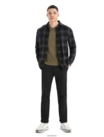 Icebreaker Men Merino Dawnder Long Sleeve Flannel Shirt Plaid Z04NXR357 Clothing Jet Heather - Image 3