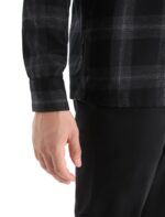 Icebreaker Men Merino Dawnder Long Sleeve Flannel Shirt Plaid Z04NXR357 Clothing Jet Heather - Image 5