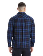 Icebreaker Men Merino Dawnder Long Sleeve Flannel Shirt Plaid Z04NXR358 Clothing Midnight Navy - Image 2