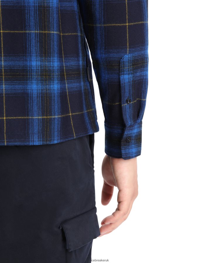 Icebreaker Men Merino Dawnder Long Sleeve Flannel Shirt Plaid Z04NXR358 Clothing Midnight Navy - Image 6