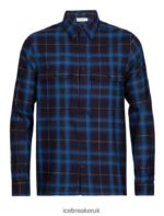 Icebreaker Men Merino Dawnder Long Sleeve Flannel Shirt Plaid Z04NXR358 Clothing Midnight Navy - Image 7