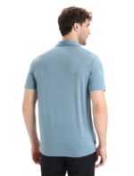 Icebreaker Men Merino Drayden Short Sleeve Polo Z04NXR11 Clothing Astral Blue - Image 2