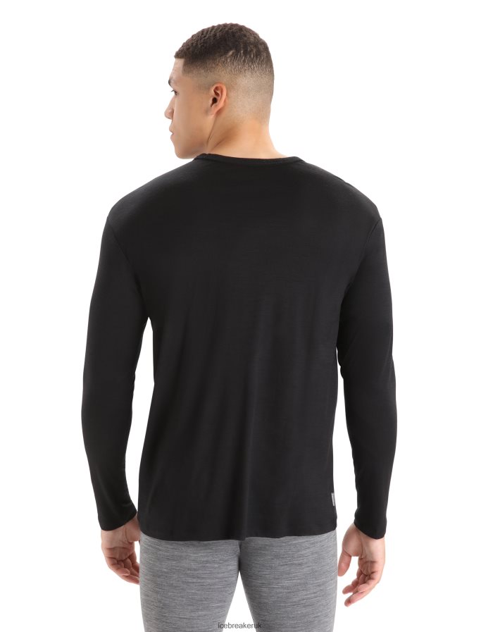 Icebreaker Men Merino Granary Long Sleeve Pocket T-Shirt Z04NXR198 Clothing Black - Image 2