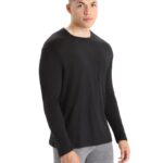 Icebreaker Men Merino Granary Long Sleeve Pocket T-Shirt Z04NXR198 Clothing Black