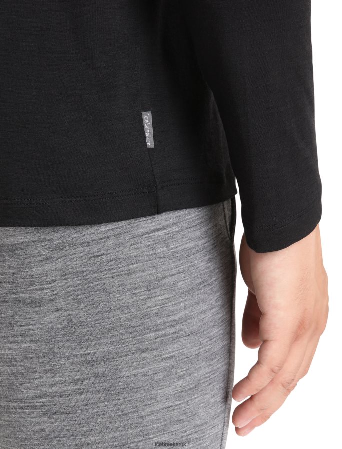 Icebreaker Men Merino Granary Long Sleeve Pocket T-Shirt Z04NXR198 Clothing Black - Image 6