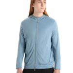 Icebreaker Men Merino Granary Long Sleeve Zip Hoodie Z04NXR206 Clothing Astral Blue