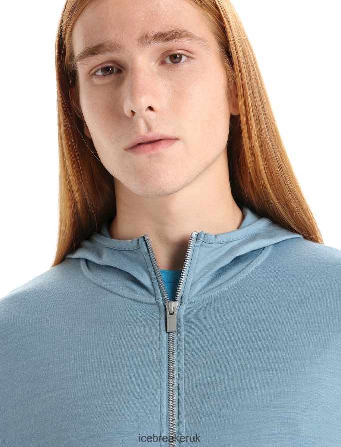 Icebreaker Men Merino Granary Long Sleeve Zip Hoodie Z04NXR206 Clothing Astral Blue - Image 4