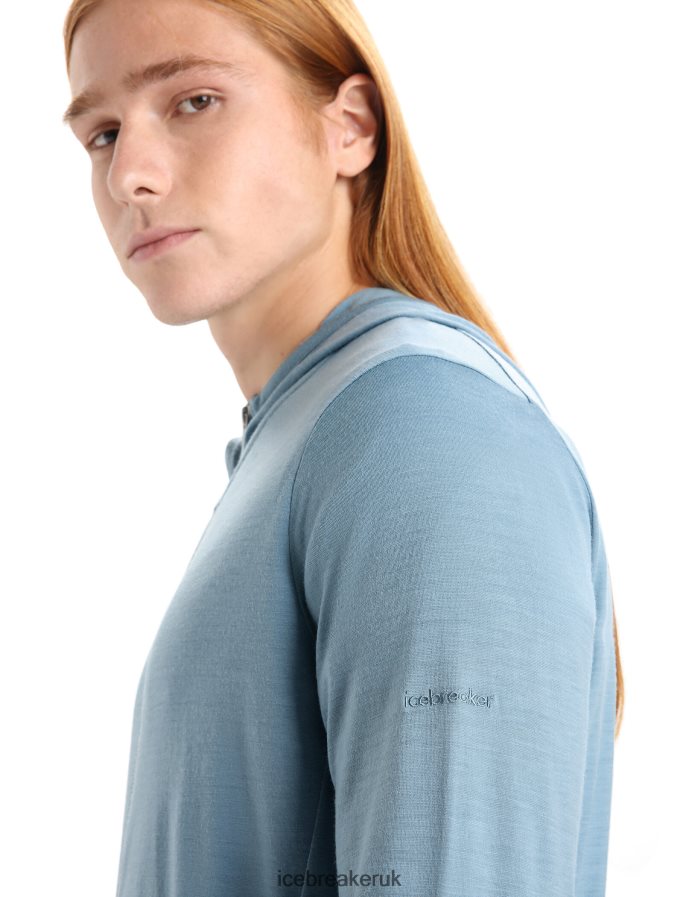 Icebreaker Men Merino Granary Long Sleeve Zip Hoodie Z04NXR206 Clothing Astral Blue - Image 5