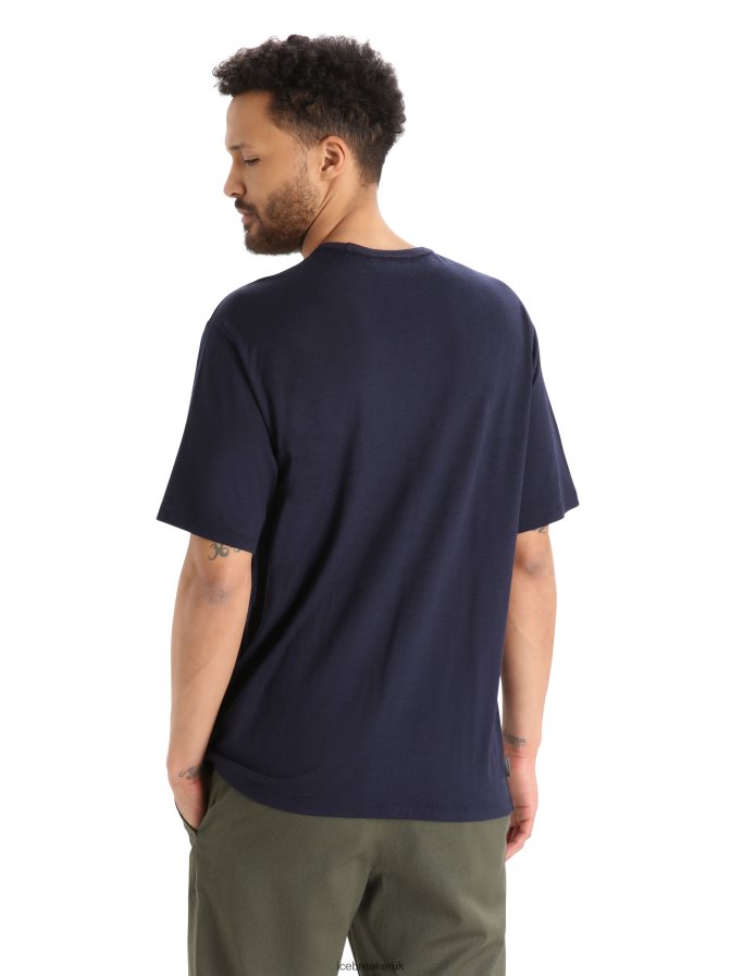 Icebreaker Men Merino Granary Short Sleeve Pocket T-Shirt Z04NXR16 Clothing Midnight Navy - Image 2