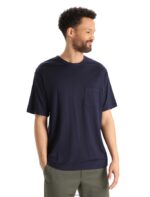 Icebreaker Men Merino Granary Short Sleeve Pocket T-Shirt Z04NXR16 Clothing Midnight Navy