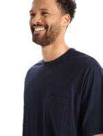 Icebreaker Men Merino Granary Short Sleeve Pocket T-Shirt Z04NXR16 Clothing Midnight Navy - Image 4