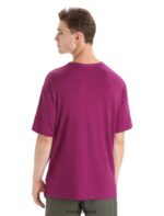 Icebreaker Men Merino Granary Short Sleeve Pocket T-Shirt Z04NXR17 Clothing Go Berry - Image 2