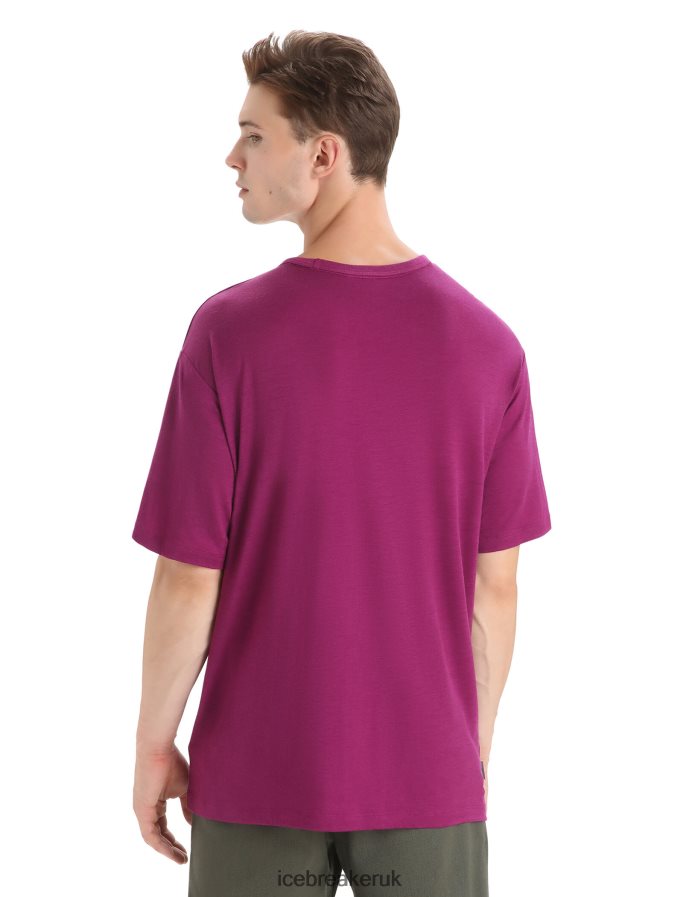 Icebreaker Men Merino Granary Short Sleeve Pocket T-Shirt Z04NXR17 Clothing Go Berry - Image 2