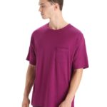Icebreaker Men Merino Granary Short Sleeve Pocket T-Shirt Z04NXR17 Clothing Go Berry