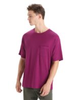Icebreaker Men Merino Granary Short Sleeve Pocket T-Shirt Z04NXR17 Clothing Go Berry