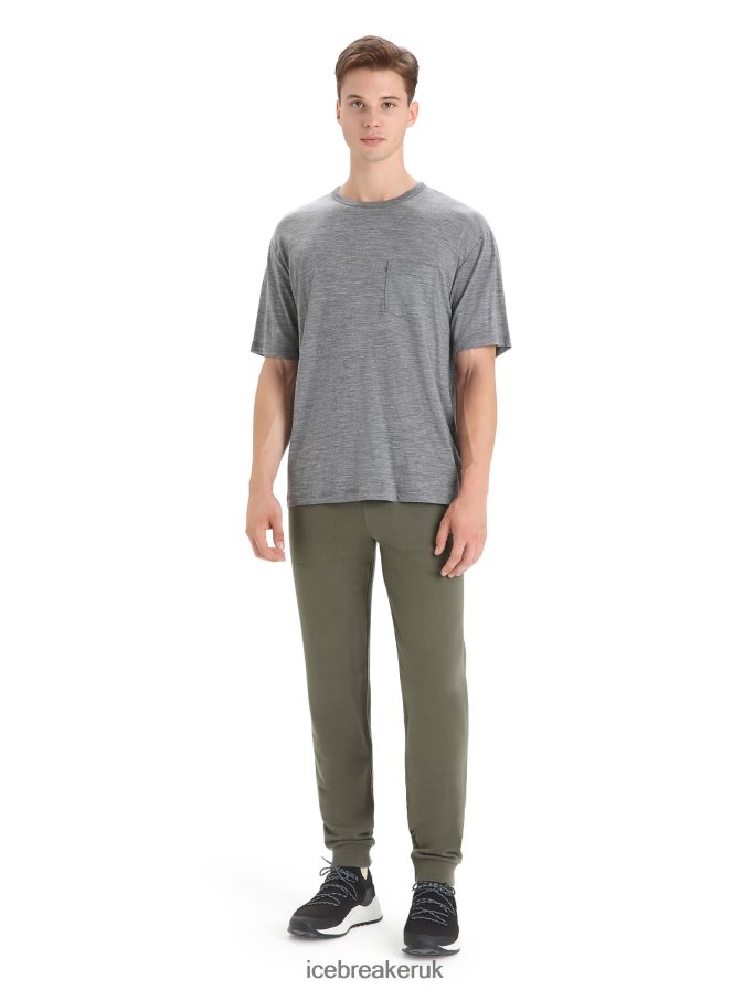 Icebreaker Men Merino Granary Short Sleeve Pocket T-Shirt Z04NXR18 Clothing Gritstone Heather - Image 3