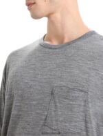 Icebreaker Men Merino Granary Short Sleeve Pocket T-Shirt Z04NXR18 Clothing Gritstone Heather - Image 4