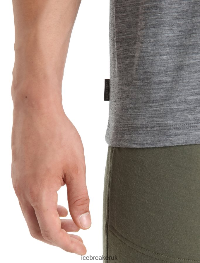 Icebreaker Men Merino Granary Short Sleeve Pocket T-Shirt Z04NXR18 Clothing Gritstone Heather - Image 5