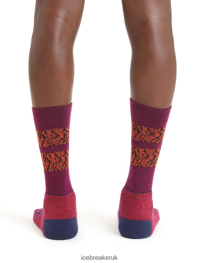 Icebreaker Men Merino Hike+ Light Crew Socks Natural Summit Z04NXR288 Accessories Go Berry/Royal Navy - Image 2