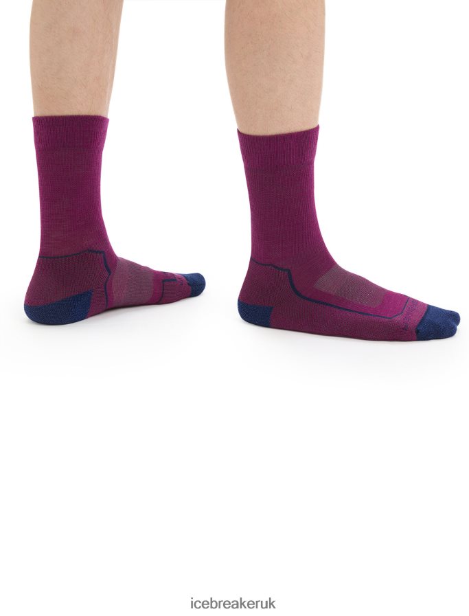 Icebreaker Men Merino Hike+ Light Crew Socks Z04NXR275 Accessories Go Berry/Royal Navy - Image 2