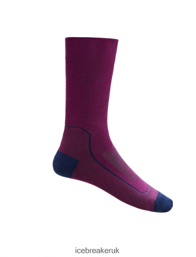 Icebreaker Men Merino Hike+ Light Crew Socks Z04NXR275 Accessories Go Berry/Royal Navy - Image 4