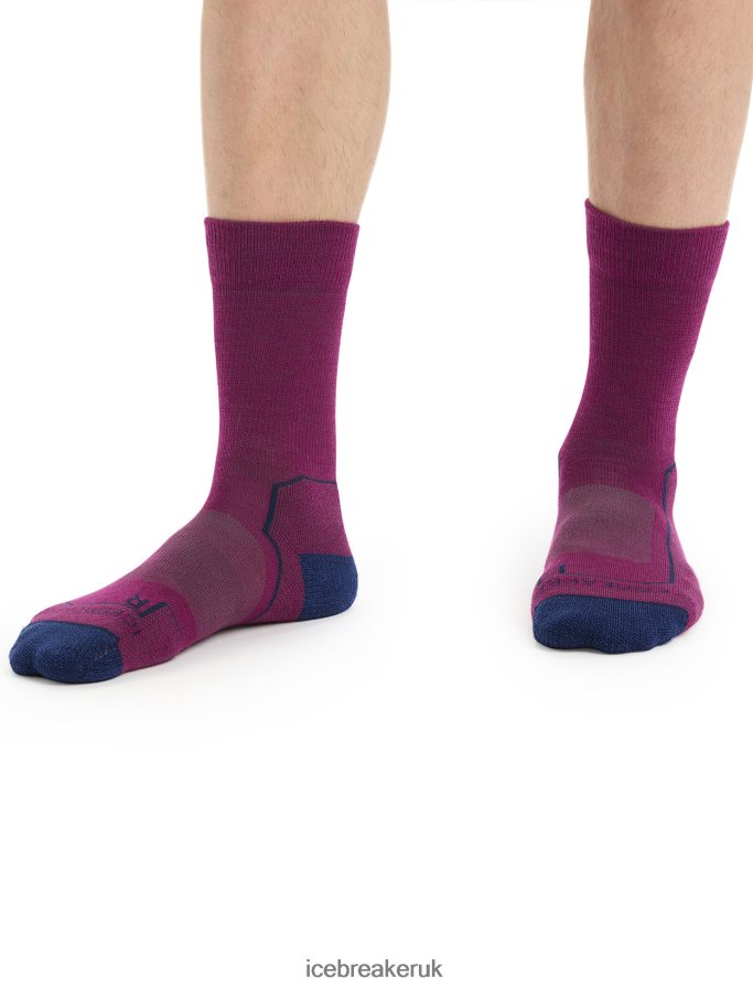 icebreaker_men_merino_hike_light_crew_socks_z04nxr275_accessories_go_berry_royal_navy.jpg Icebreaker Men Merino Hike+ Light Crew Socks Z04NXR275 Accessories Go Berry/Royal Navy - Image 1