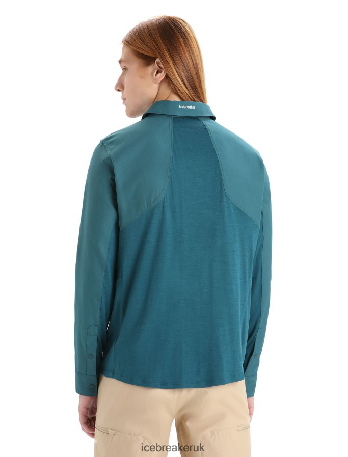 Icebreaker Men Merino Hike Long Sleeve Top Z04NXR190 Clothing Green Glory - Image 2