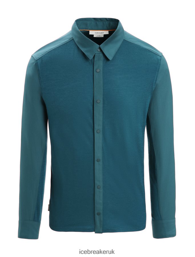 Icebreaker Men Merino Hike Long Sleeve Top Z04NXR190 Clothing Green Glory - Image 8