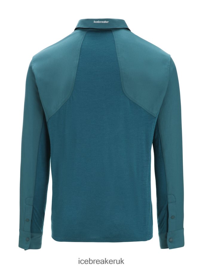 Icebreaker Men Merino Hike Long Sleeve Top Z04NXR190 Clothing Green Glory - Image 9