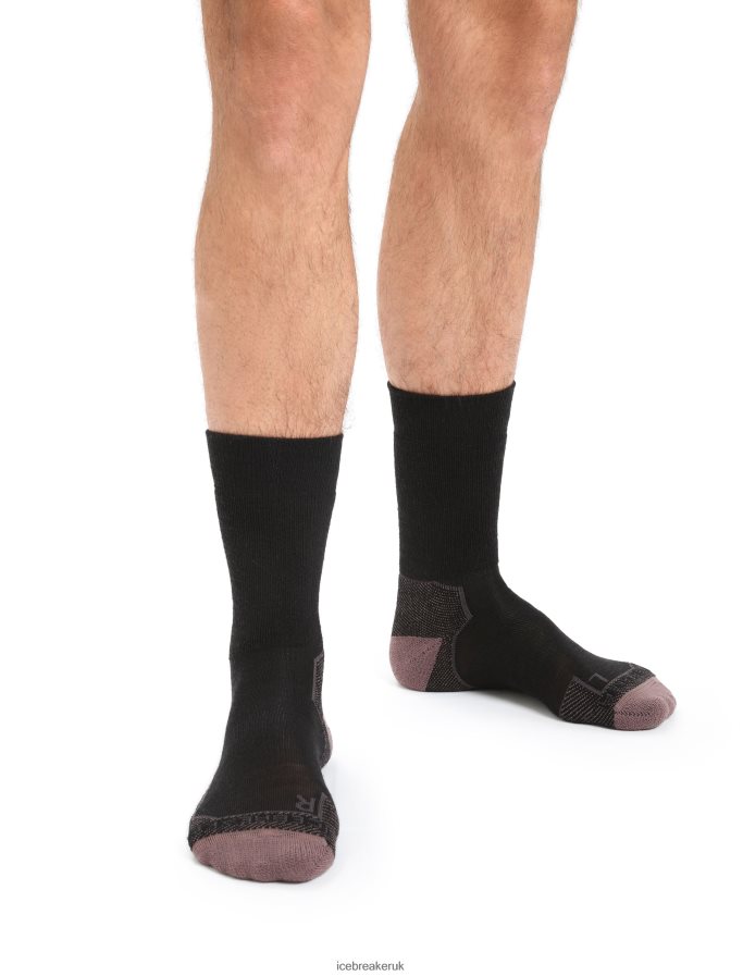 icebreaker_men_merino_hike_medium_crew_socks_z04nxr260_accessories_black_mink.jpg Icebreaker Men Merino Hike+ Medium Crew Socks Z04NXR260 Accessories Black/Mink - Image 1