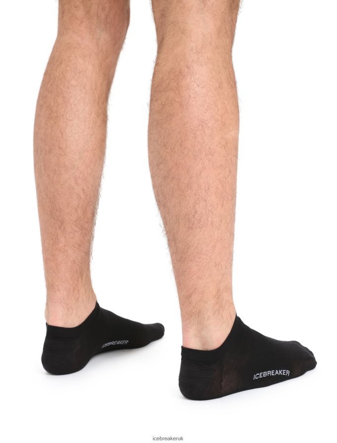 Icebreaker Men Merino Lifestyle Fine Gauge No Show Socks Z04NXR263 Accessories Black/Snow - Image 2