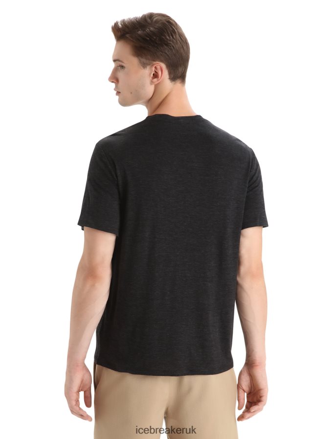 Icebreaker Men Merino Linen Short Sleeve T-Shirt Z04NXR80 Clothing Black - Image 2