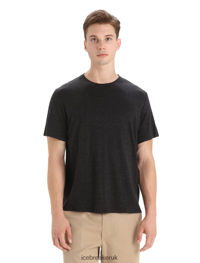 Icebreaker Men Merino Linen Short Sleeve T-Shirt Z04NXR80 Clothing Black - Image 1