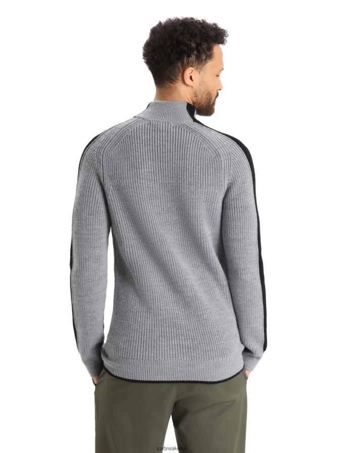 Icebreaker Men Merino Lodge Long Sleeve Half Zip Sweater Z04NXR233 Clothing Gritstone Heather/Black - Image 2