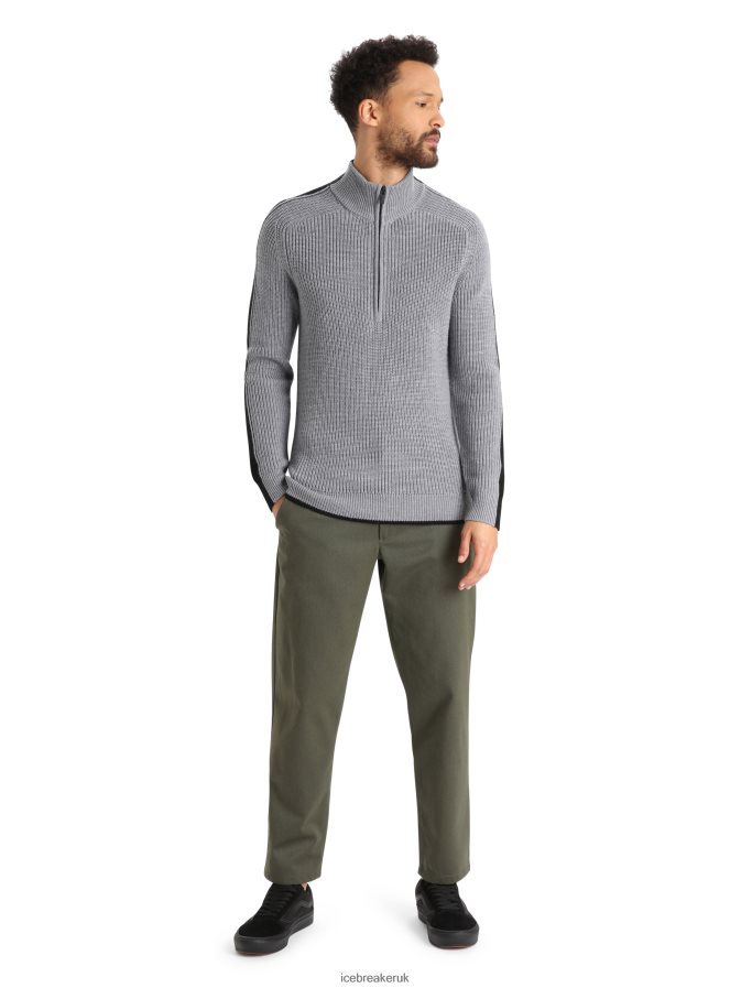 Icebreaker Men Merino Lodge Long Sleeve Half Zip Sweater Z04NXR233 Clothing Gritstone Heather/Black - Image 3