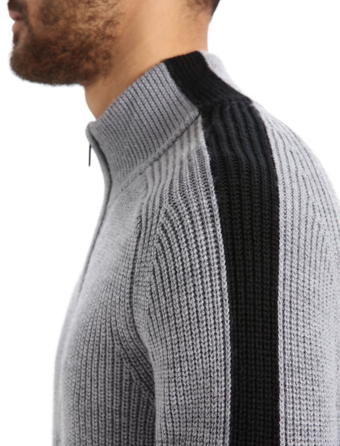 Icebreaker Men Merino Lodge Long Sleeve Half Zip Sweater Z04NXR233 Clothing Gritstone Heather/Black - Image 5