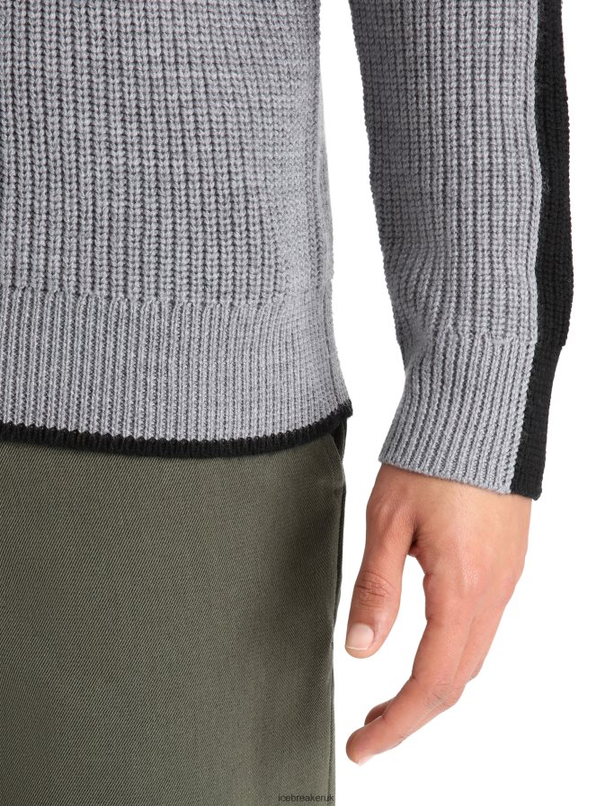 Icebreaker Men Merino Lodge Long Sleeve Half Zip Sweater Z04NXR233 Clothing Gritstone Heather/Black - Image 6