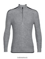 Icebreaker Men Merino Lodge Long Sleeve Half Zip Sweater Z04NXR233 Clothing Gritstone Heather/Black - Image 7