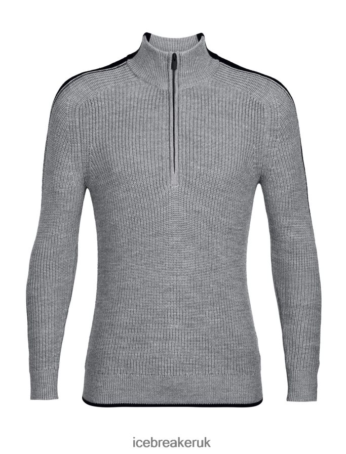 Icebreaker Men Merino Lodge Long Sleeve Half Zip Sweater Z04NXR233 Clothing Gritstone Heather/Black - Image 7