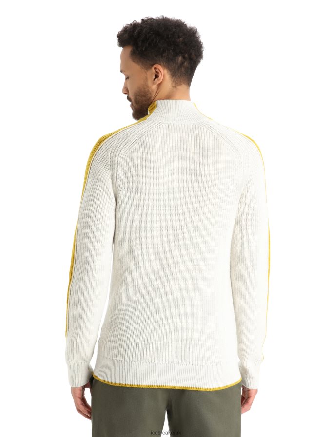 Icebreaker Men Merino Lodge Long Sleeve Half Zip Sweater Z04NXR405 Clothing Ecru Heather/Silent Gold - Image 2