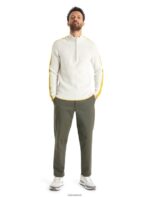 Icebreaker Men Merino Lodge Long Sleeve Half Zip Sweater Z04NXR405 Clothing Ecru Heather/Silent Gold - Image 3