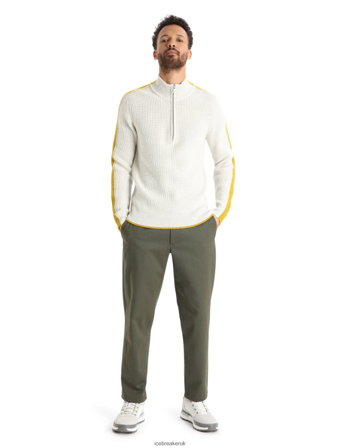 Icebreaker Men Merino Lodge Long Sleeve Half Zip Sweater Z04NXR405 Clothing Ecru Heather/Silent Gold - Image 3