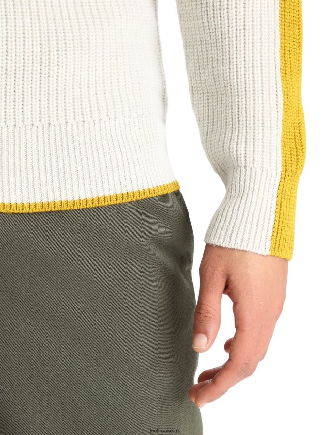 Icebreaker Men Merino Lodge Long Sleeve Half Zip Sweater Z04NXR405 Clothing Ecru Heather/Silent Gold - Image 6