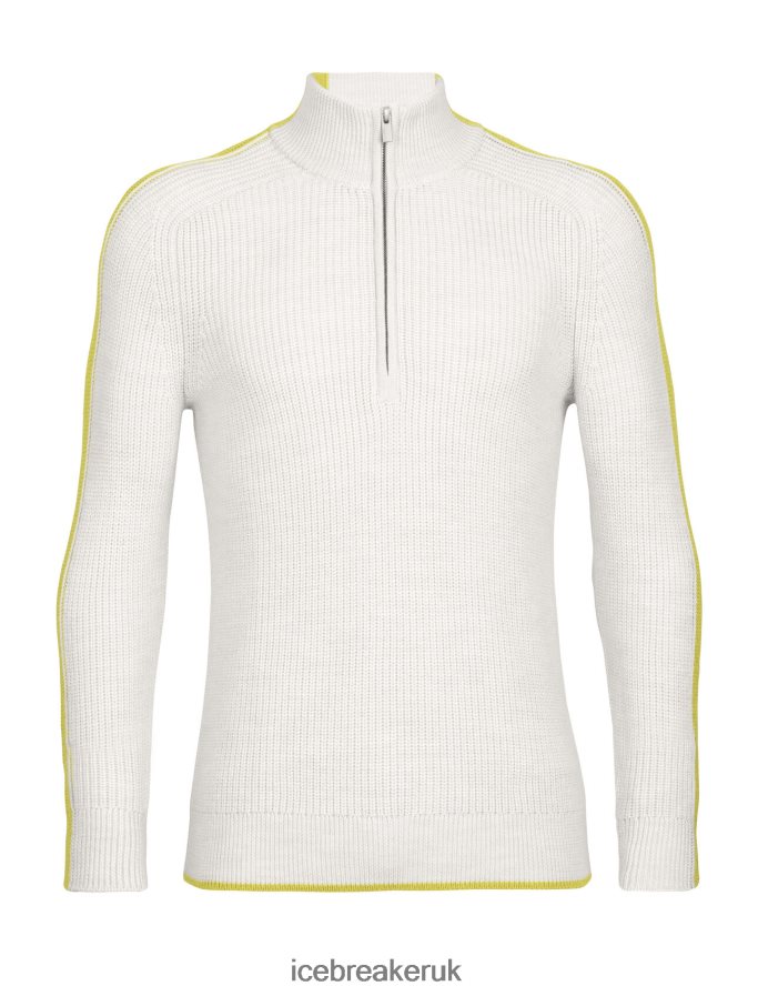 Icebreaker Men Merino Lodge Long Sleeve Half Zip Sweater Z04NXR405 Clothing Ecru Heather/Silent Gold - Image 7